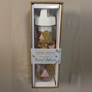 Laura Ashley Gold and Pink Water Bottle with Fruit Infuser